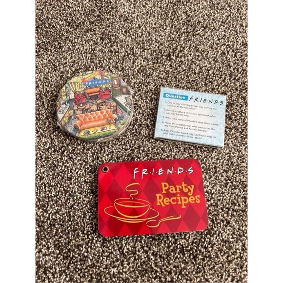 NEW Friends party set- coaster set, party recipe book, and trivia set - Picture 1 of 5